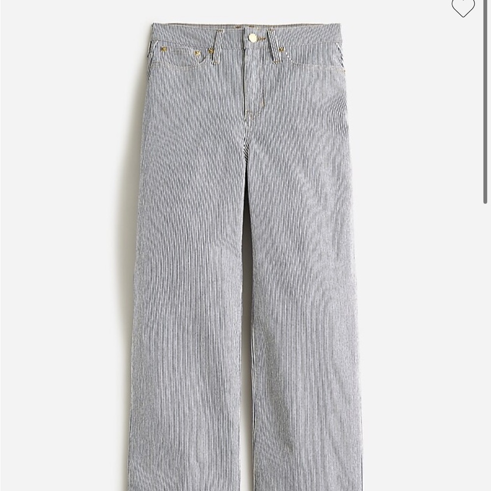 EUC J. Crew Slim Wide Leg Jean in pin stripe